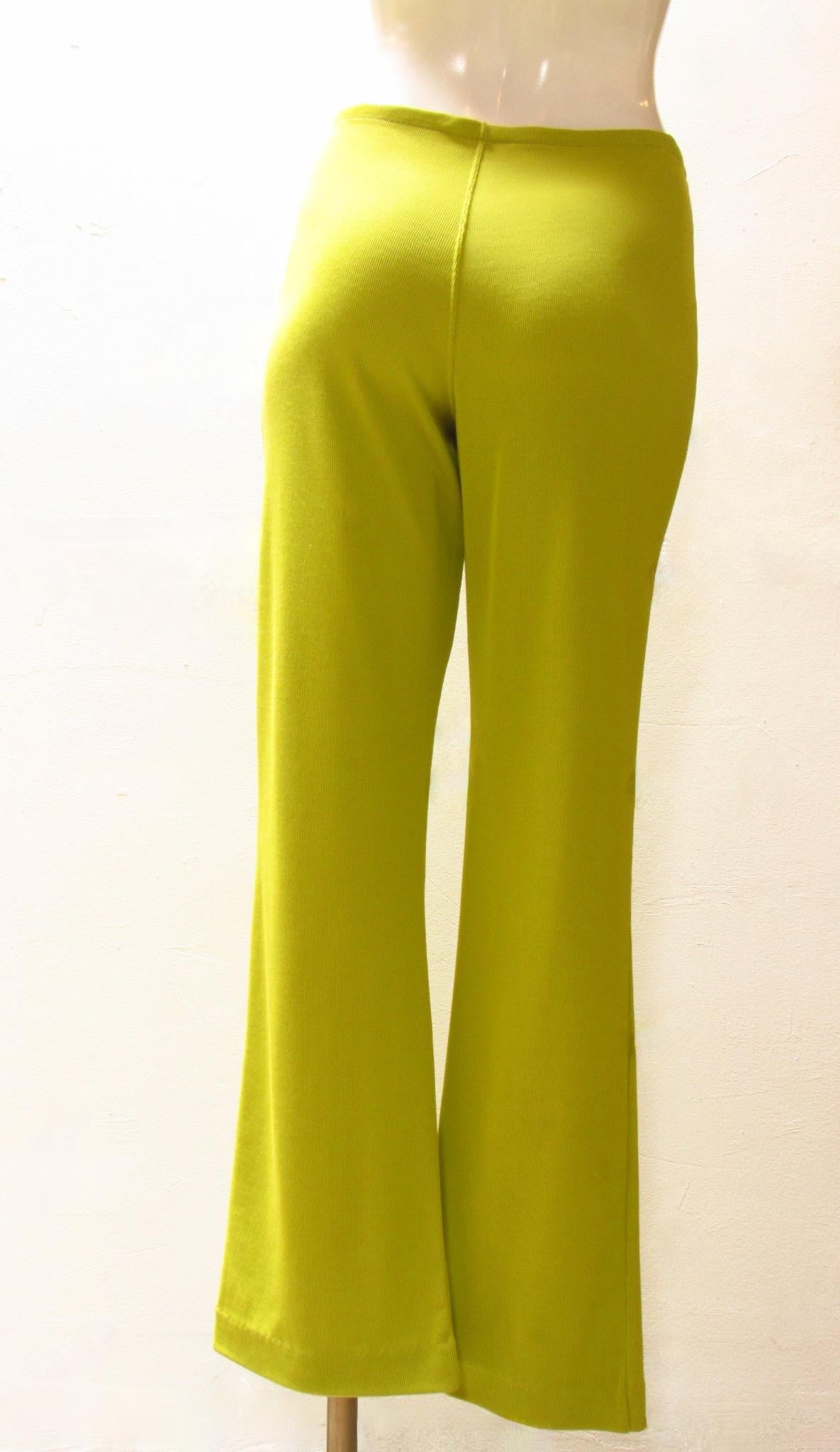 Marron  Matsuda - Pantalon extensible vintage en chartreuse en vente