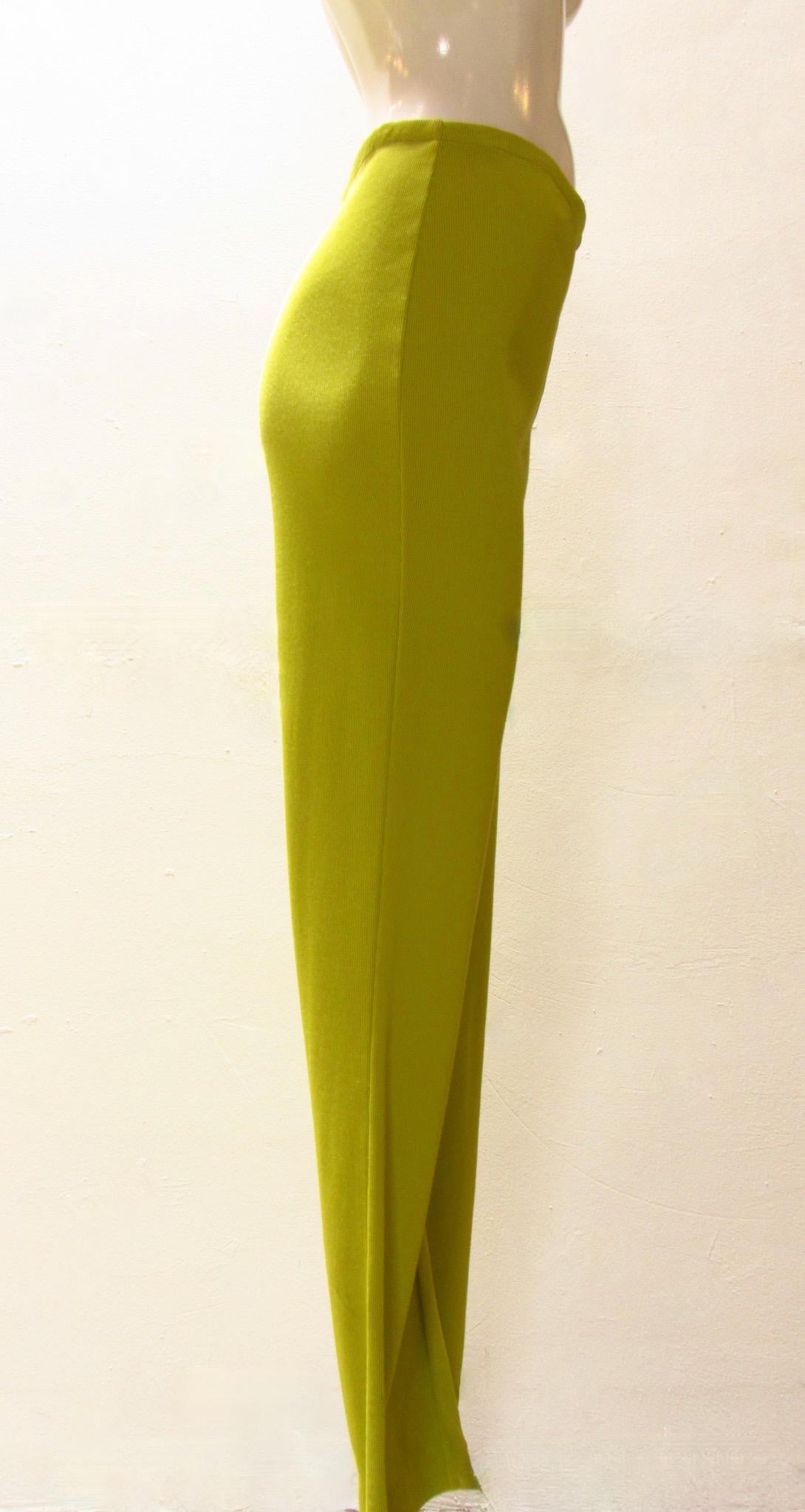  Matsuda - Pantalon extensible vintage en chartreuse Neuf - En vente à Laguna Beach, CA