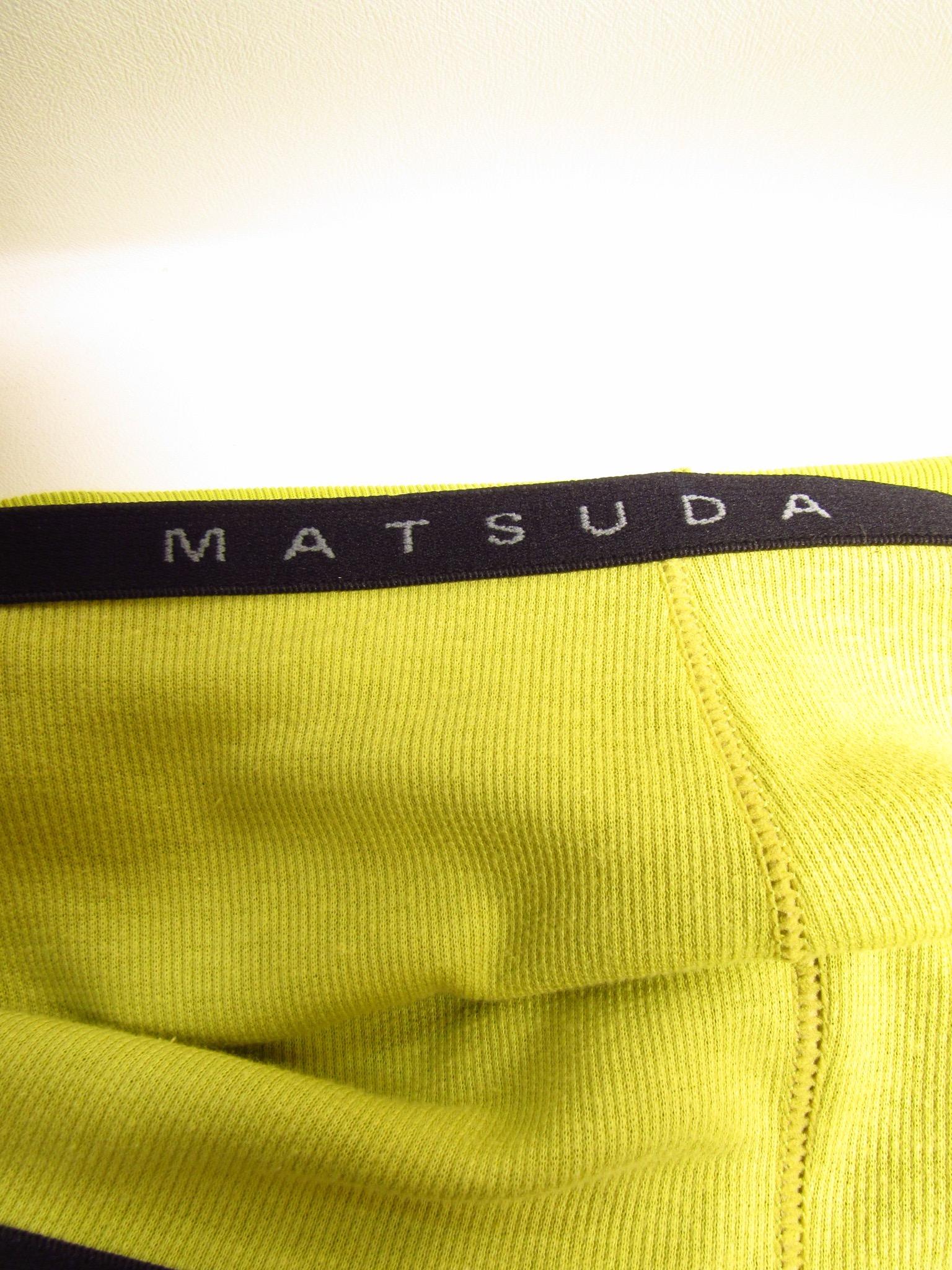  Matsuda - Pantalon extensible vintage en chartreuse en vente 2