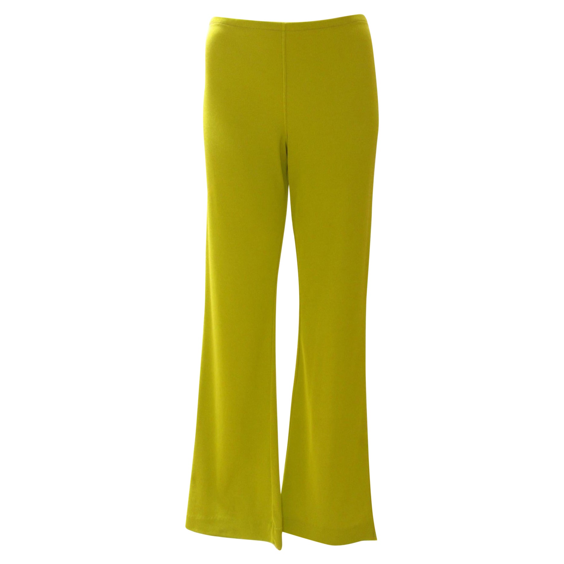 Vintage Chartreuse Stretch-Hose von Matsuda