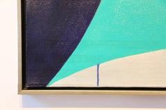 Untitled (S-408), abstract blue painting with bubble