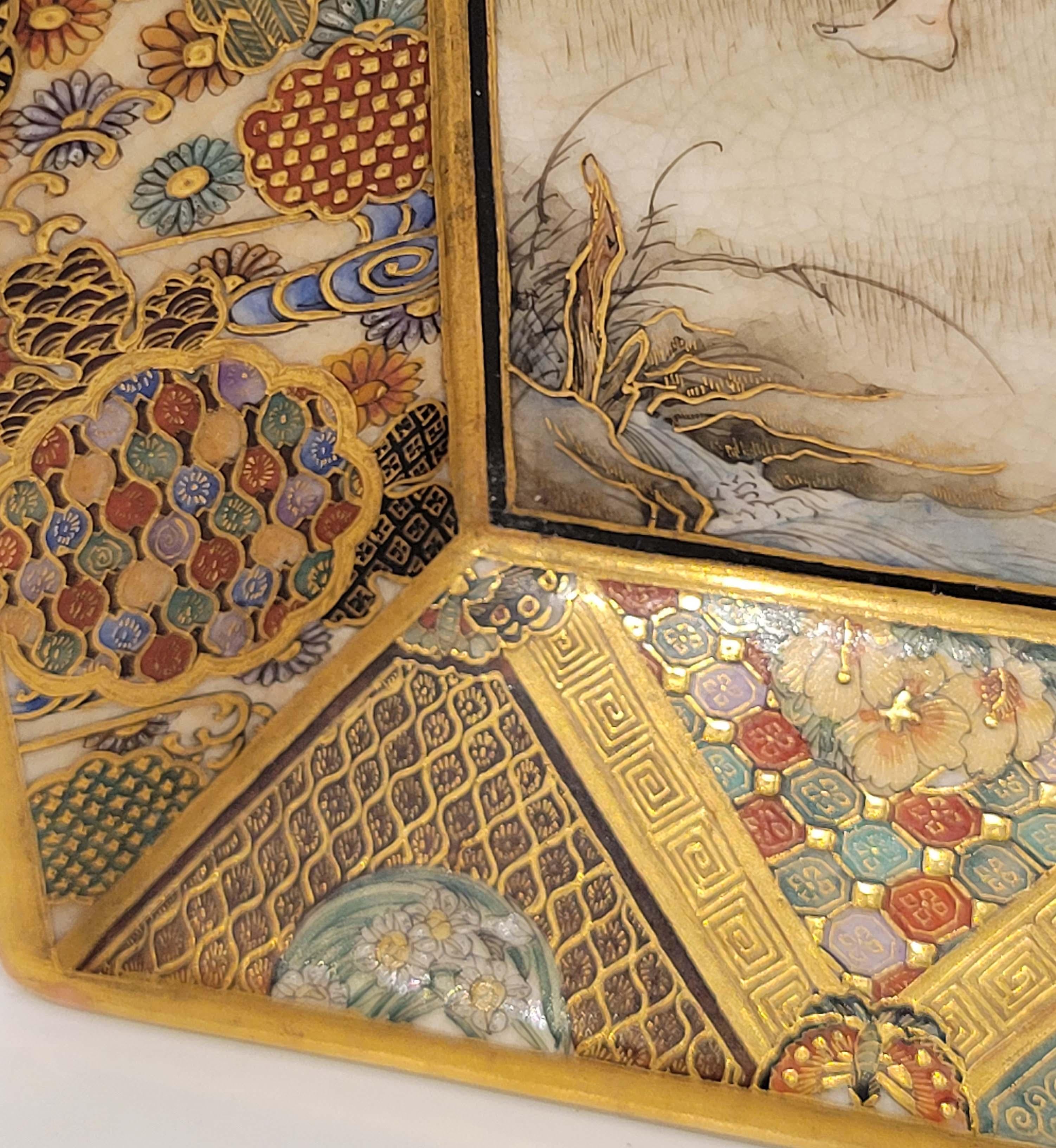 Matsumoto Hozan, Meiji Period Fine Quality Satsuma Platter, 19C. In Good Condition In New York, NY