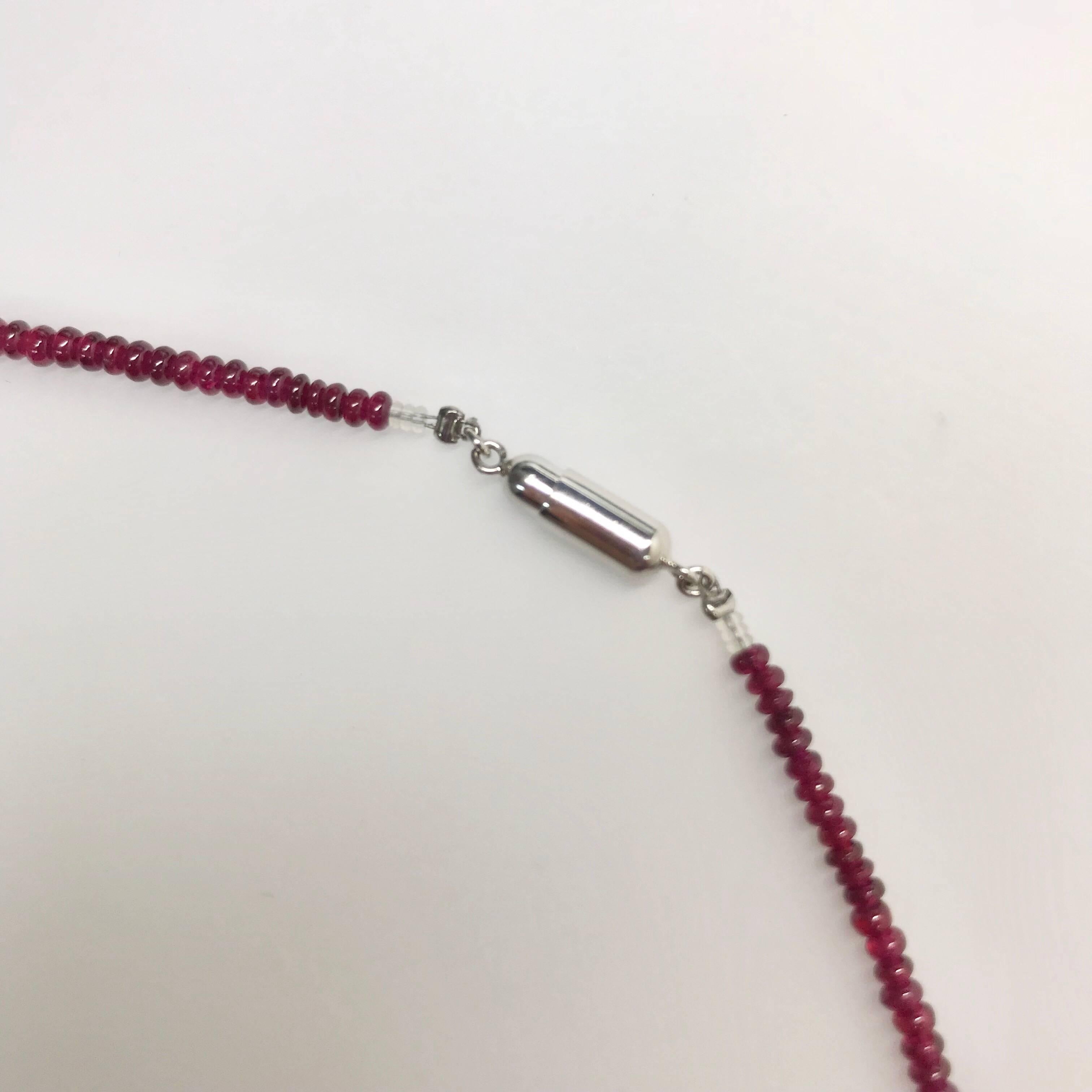 Matsuzaki Pear-shaped Ruby Diamond Locket Pill Box Gold Pendant Beads Necklace For Sale 1