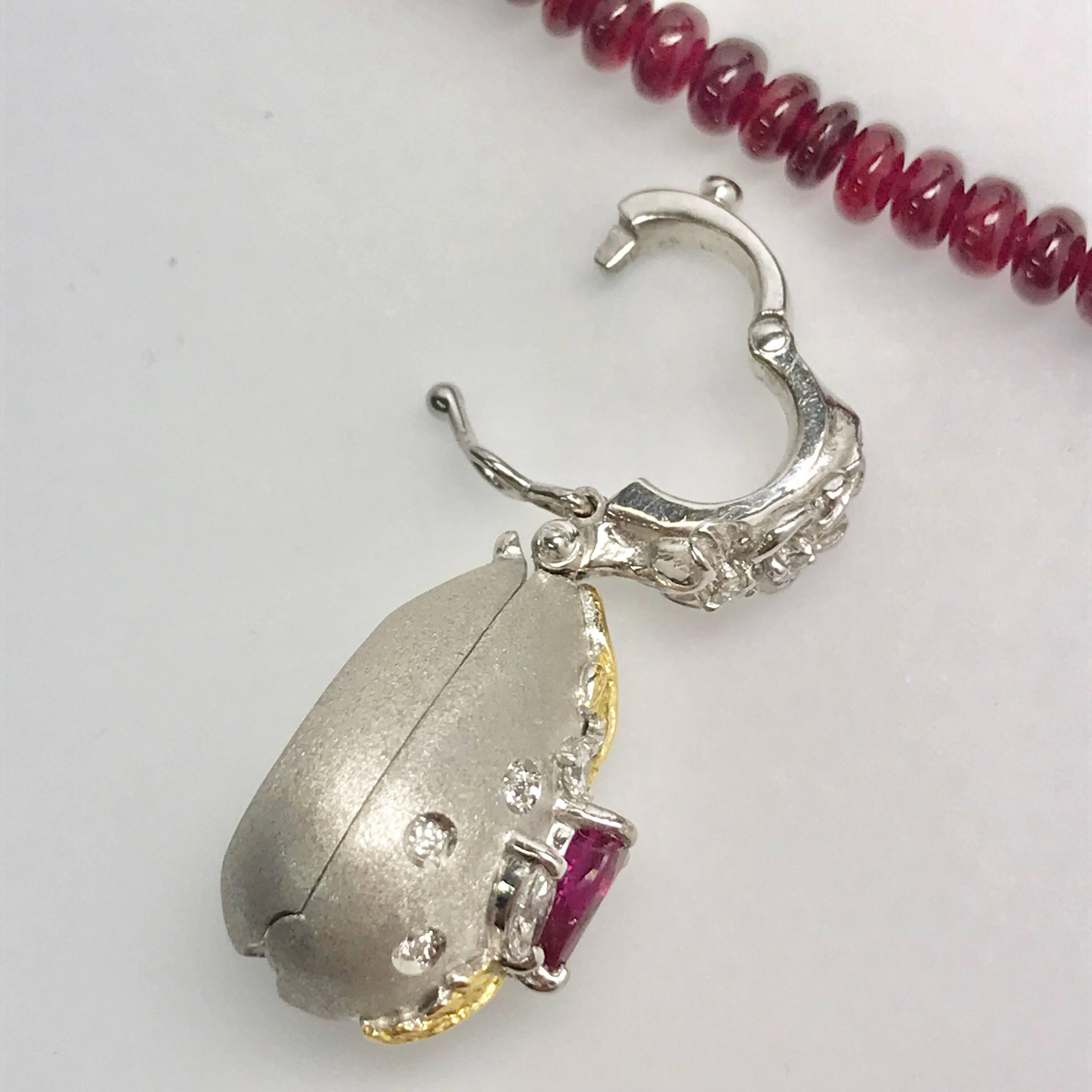 ruby beads with locket