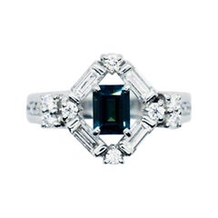 Matsuzaki Platinum 0.61 Carat Baguette Cut Alexandrite Diamond Ring