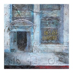 Contemporary Abstract Impasto Landscape Painting of The Last Bookstore, CA