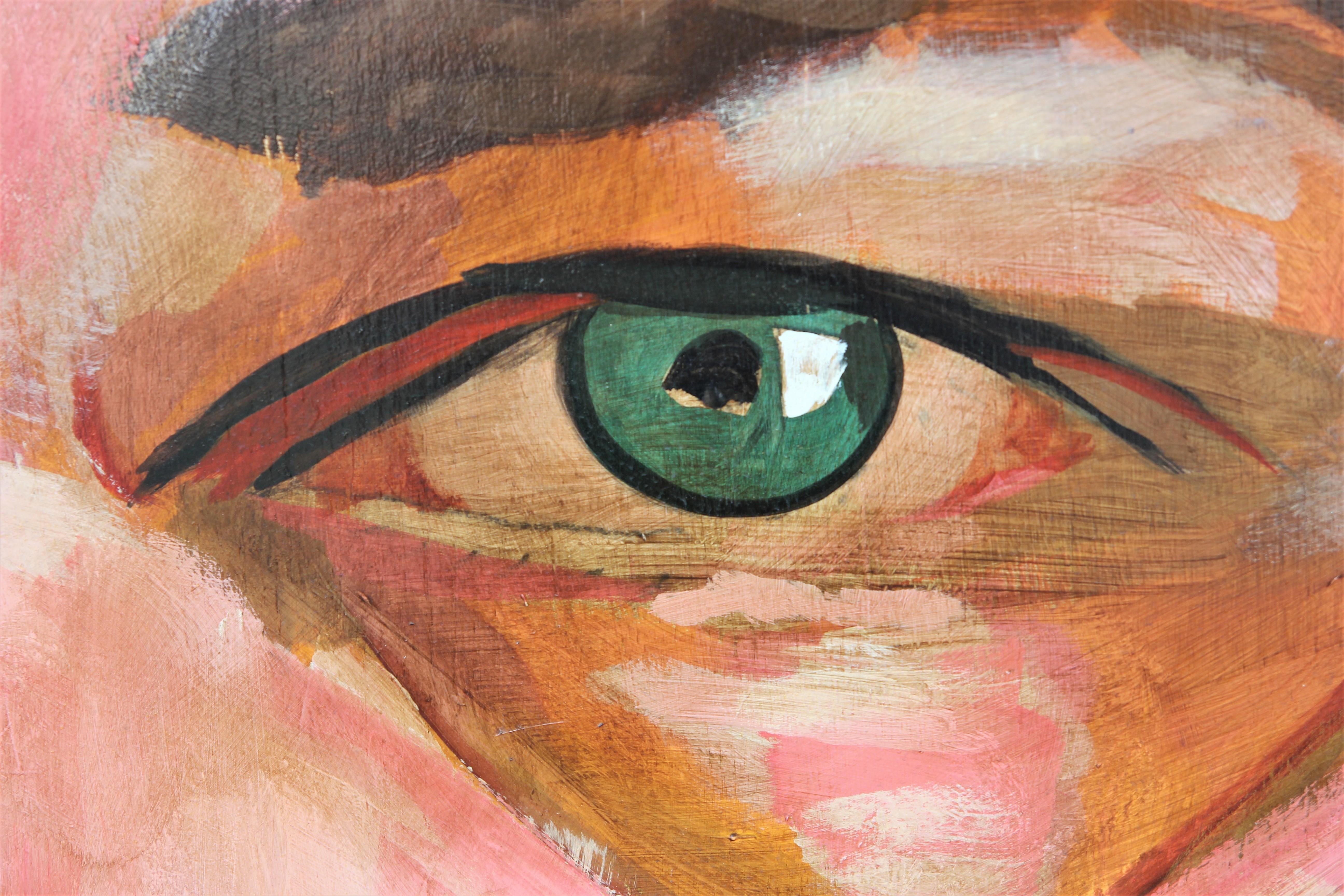 Contemporary Realist Chuck Close Style Magnified Self Portrait Painting 2