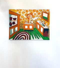 Cantown Kitchen - Contemporary Orange Green Red Interior Stove Flowers, 2026