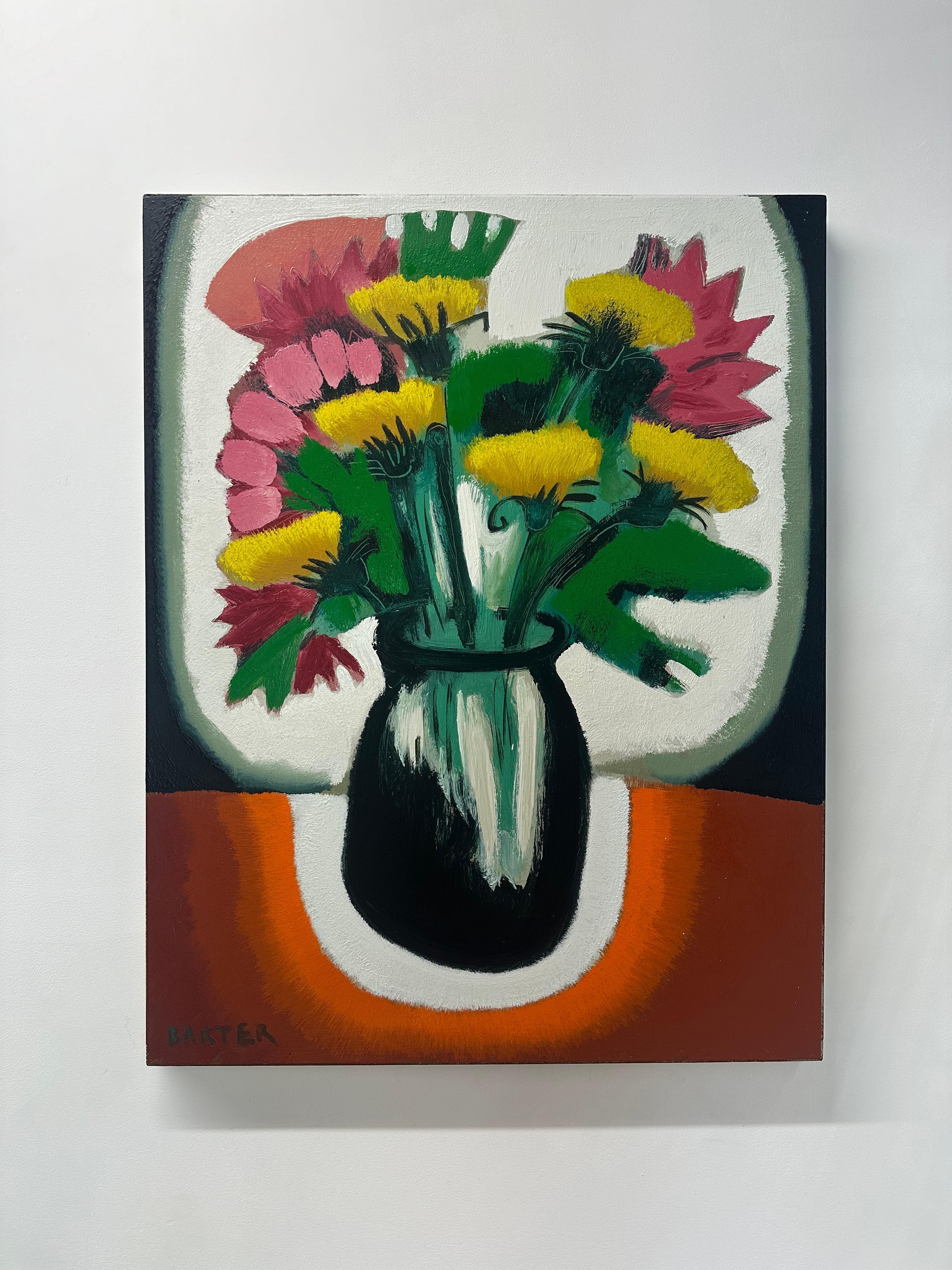 Mason Jar mit Löwenzahn - Contemporary Still Life Gelbe Blumen Orange, 2024 im Angebot 9