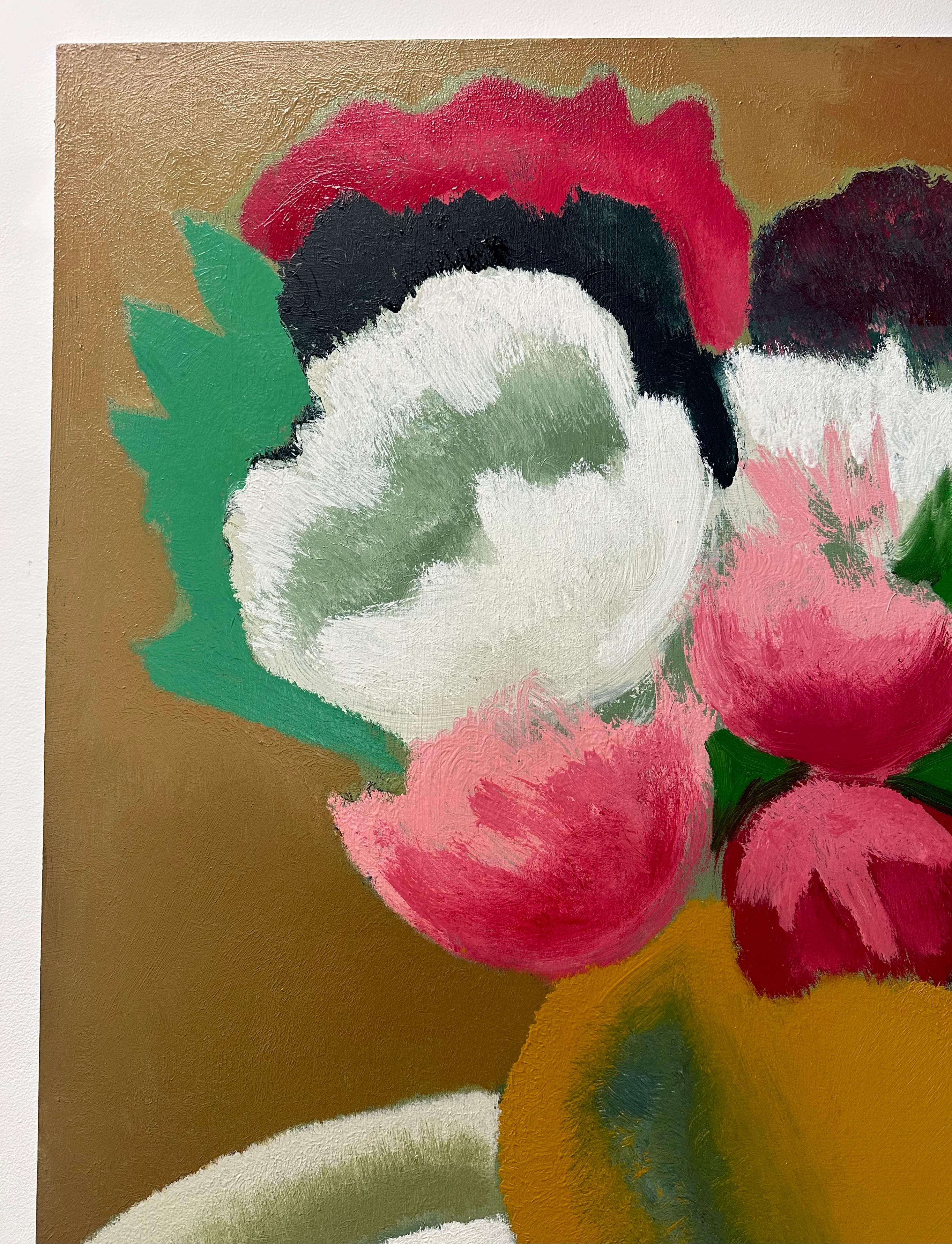 Pivoines - Nature morte contemporaine Pivoines dans un vase Gant de thé, 2024 en vente 1