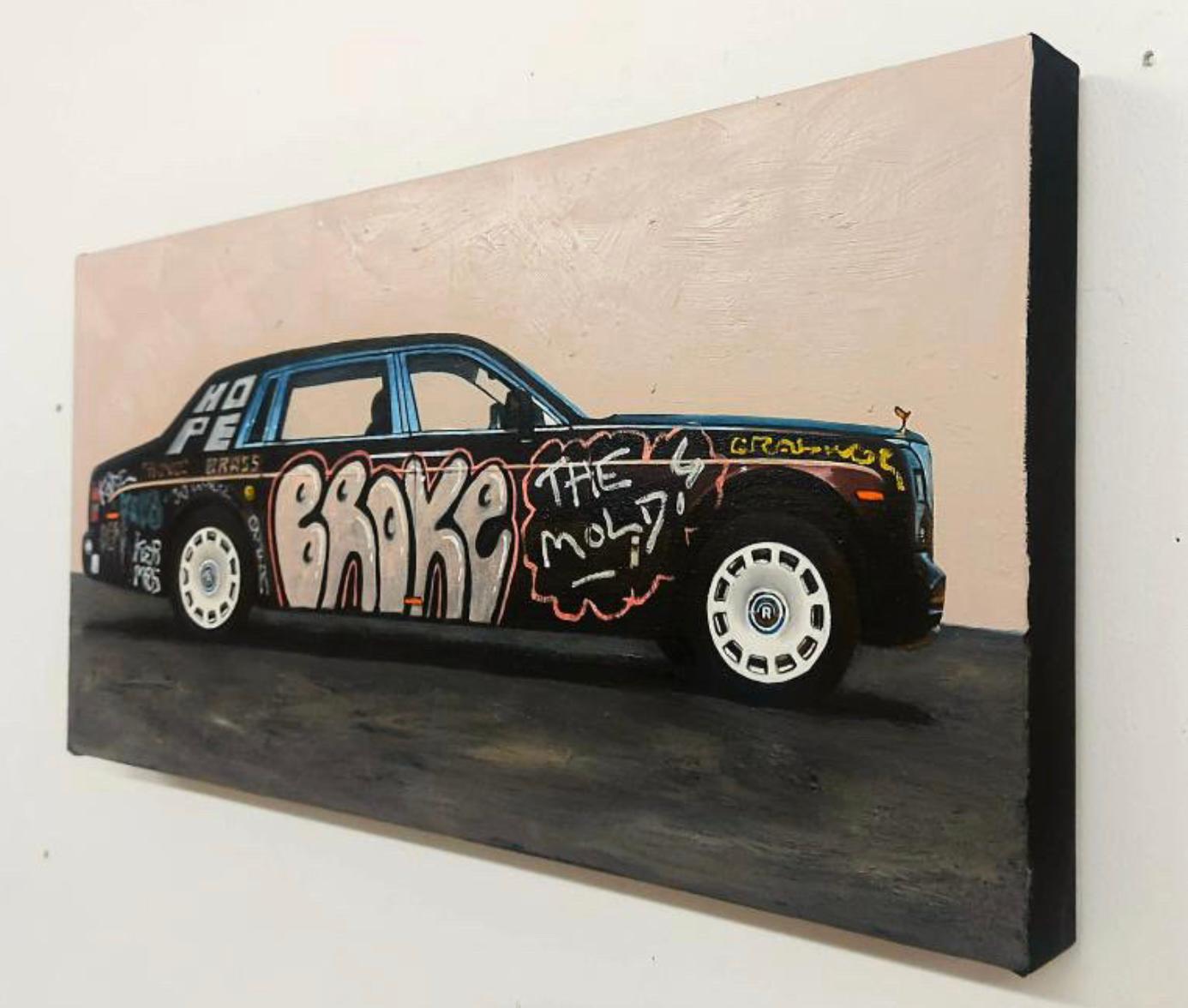 Auto street art pop art arte contemporanea graffiti Rolls Royce - Painting di Matt Belval
