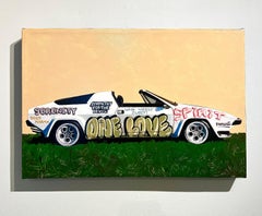 Graffiti Lambo car hand painted street art oil on canvas pop art contemporary