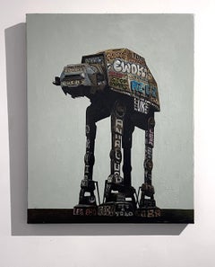 Graffiti star wars dipinti a mano street art olio su tela pop art contemporaneo