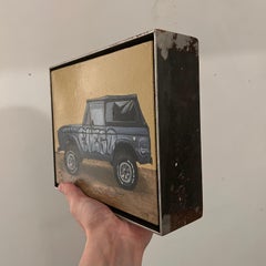 Graffiti vintage car hand painted street art oil on canvas pop art contemporary