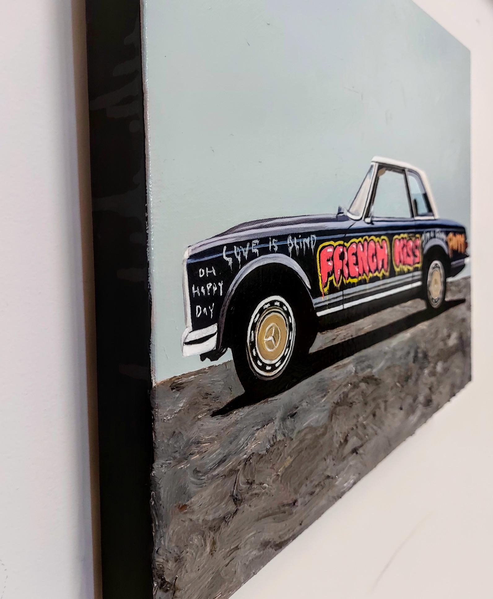 Graffiti vintage car dipinti a mano street art olio su tela pop art contemporanea - Painting Street Art di Matt Belval