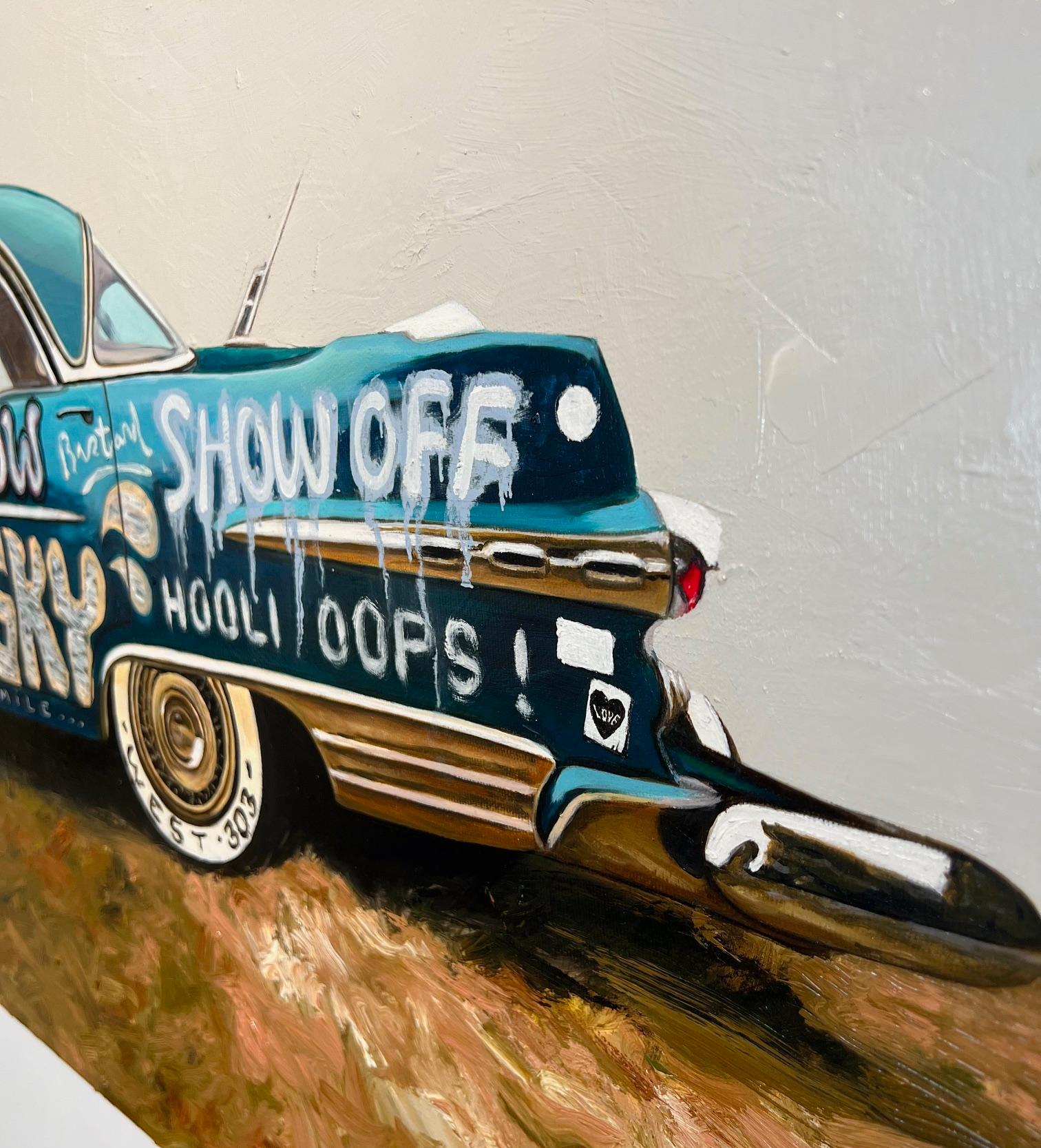 Canadian artist Matt Belval
Hand Painted oil on canvas - graffiti vintage car - 1/1 original 

Signed on reverse

At a young age, he was introduced to painting by a Montérégie artist. He continued his artistic development in various institutions,