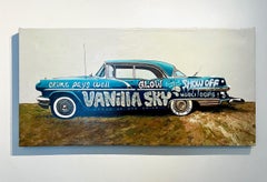 Graffiti vintage car hand painted street art oil on canvas pop art contemporary