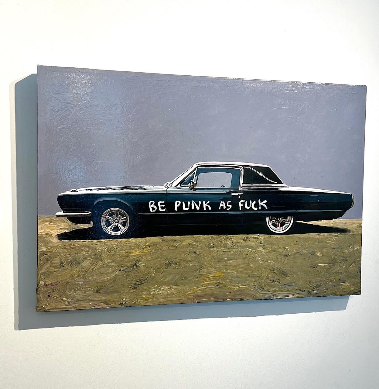 Graffiti vintage car hand painted street art oil on canvas pop art contemporary