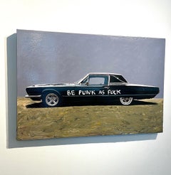 Graffiti voiture vintage peint à la main street art huile sur toile pop art contemporain