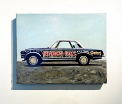 Graffiti coche vintage pintado a mano arte callejero óleo sobre lienzo arte pop contemporáneo