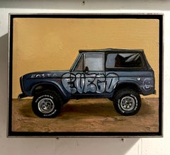 Graffiti vintage car hand painted street art oil on canvas pop art contemporary