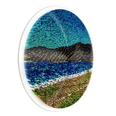 Abstrakte runde Holzhandtuch-Wandskulptur, 8173-BEACH-01 von Matt Bilfield