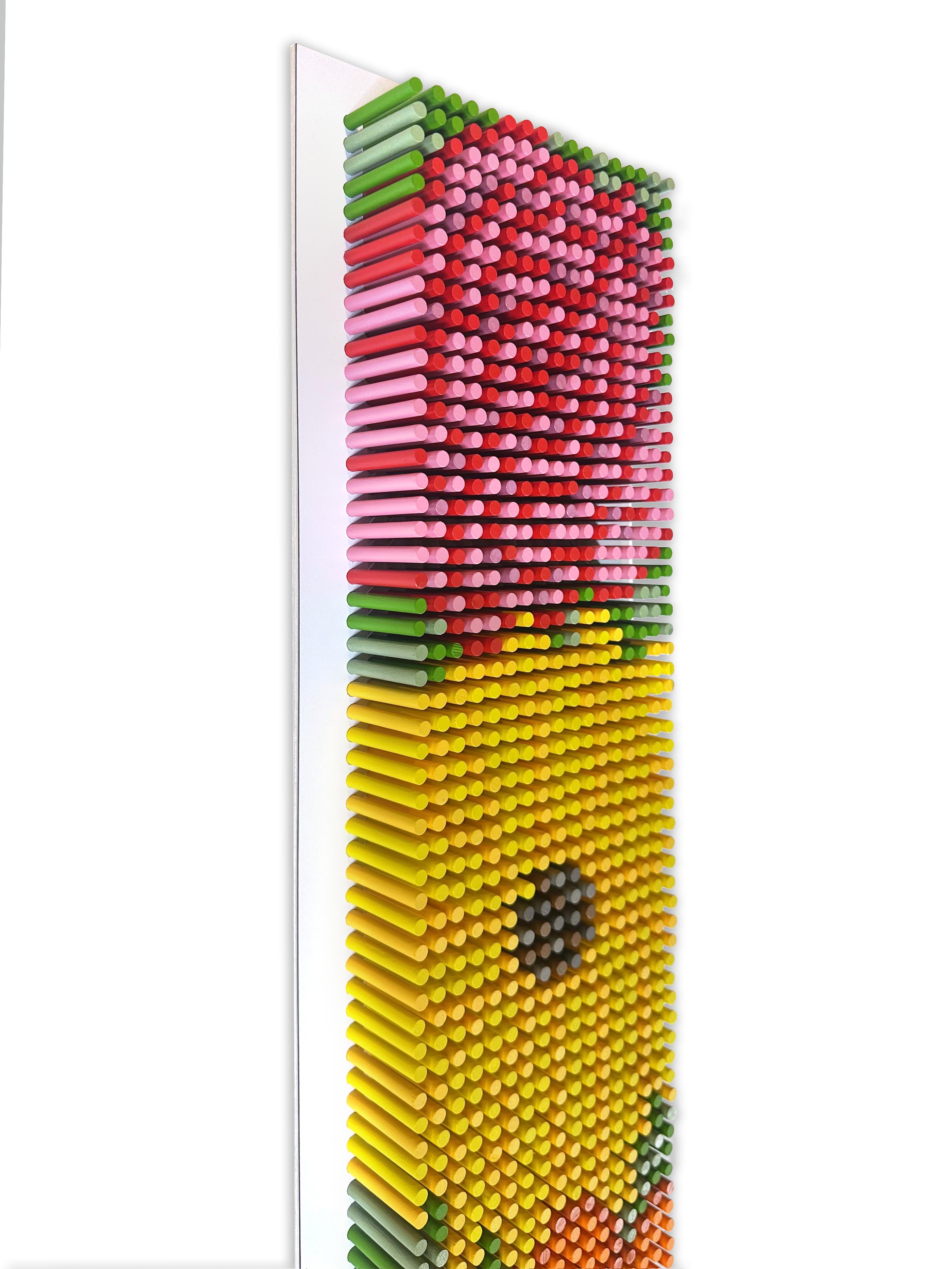 Escultura de pared Floral, 2550-FLORAL-01 4 Paneles Vertical by Matt Bilfield en venta 4