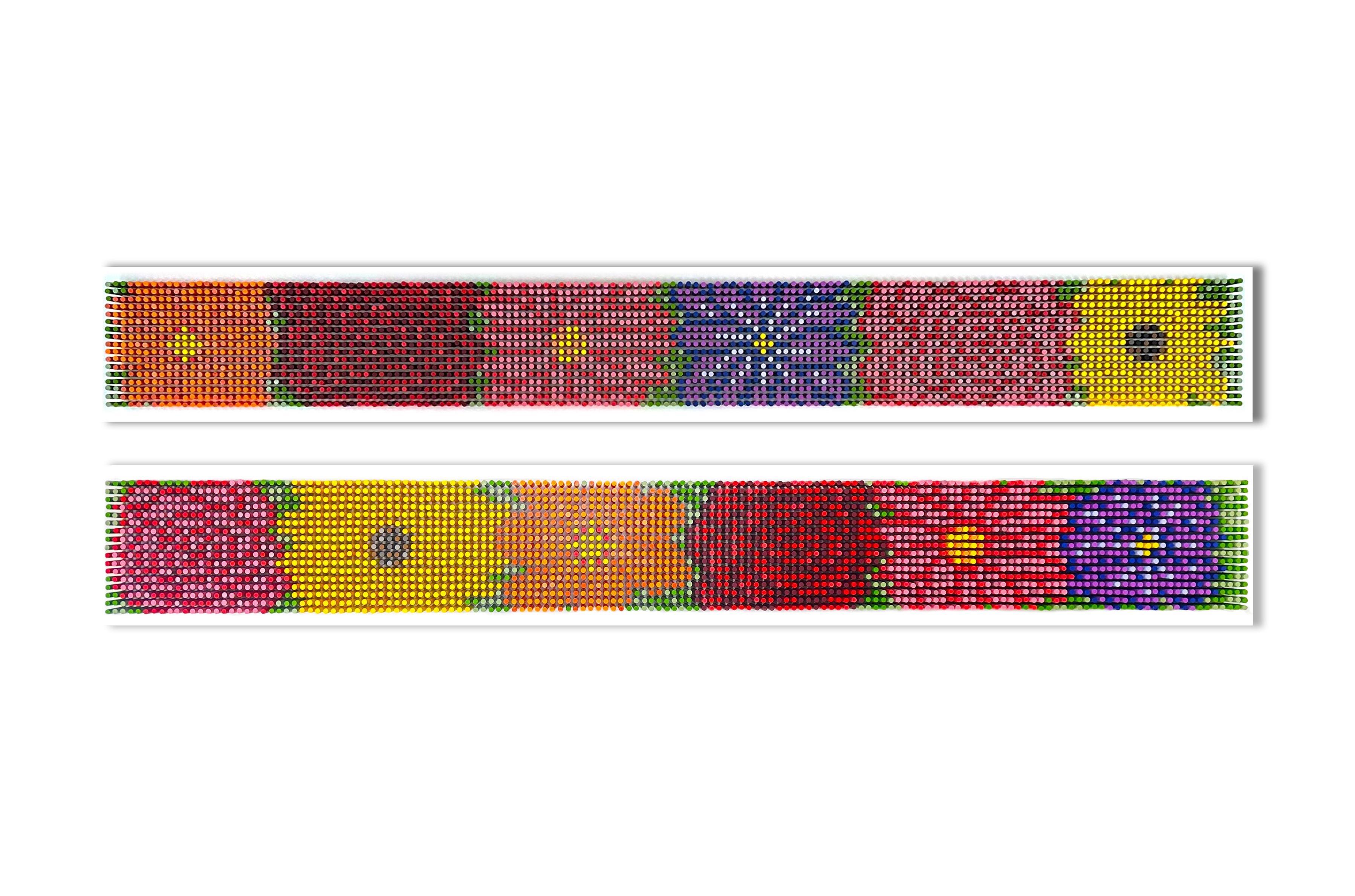 Florale Wandskulptur, 2550-FLORAL-01 Diptychon Horizontal von Matt Bilfield