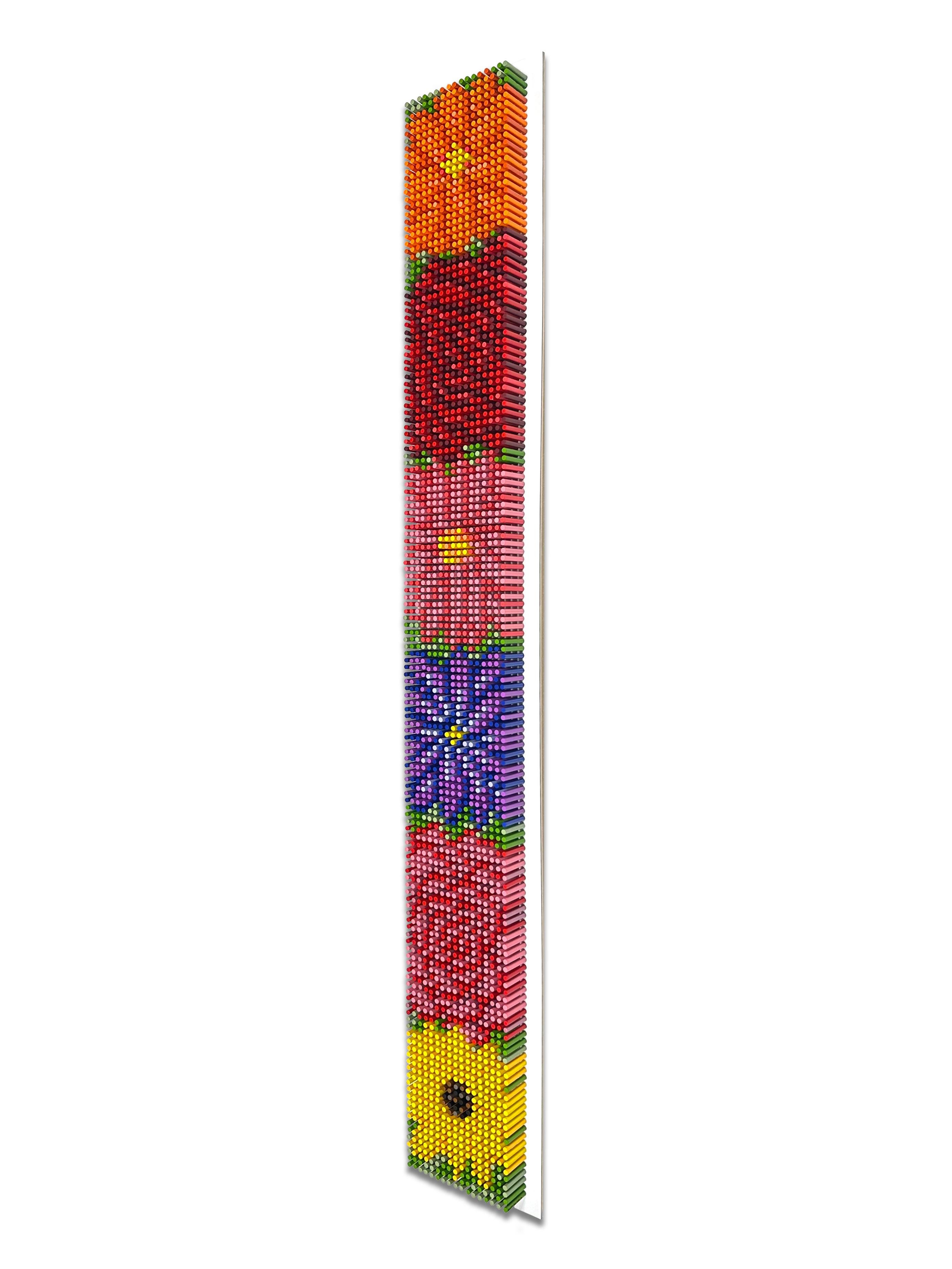 Floral Holz Pop Art Wandskulptur, 2550-FLORAL-02 Horizontal von Matt Bilfield im Angebot 2