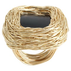 Mattschwarzer Achat Einzigartiger Pure stylStatement- oder Cocktail-Ring des Künstlers