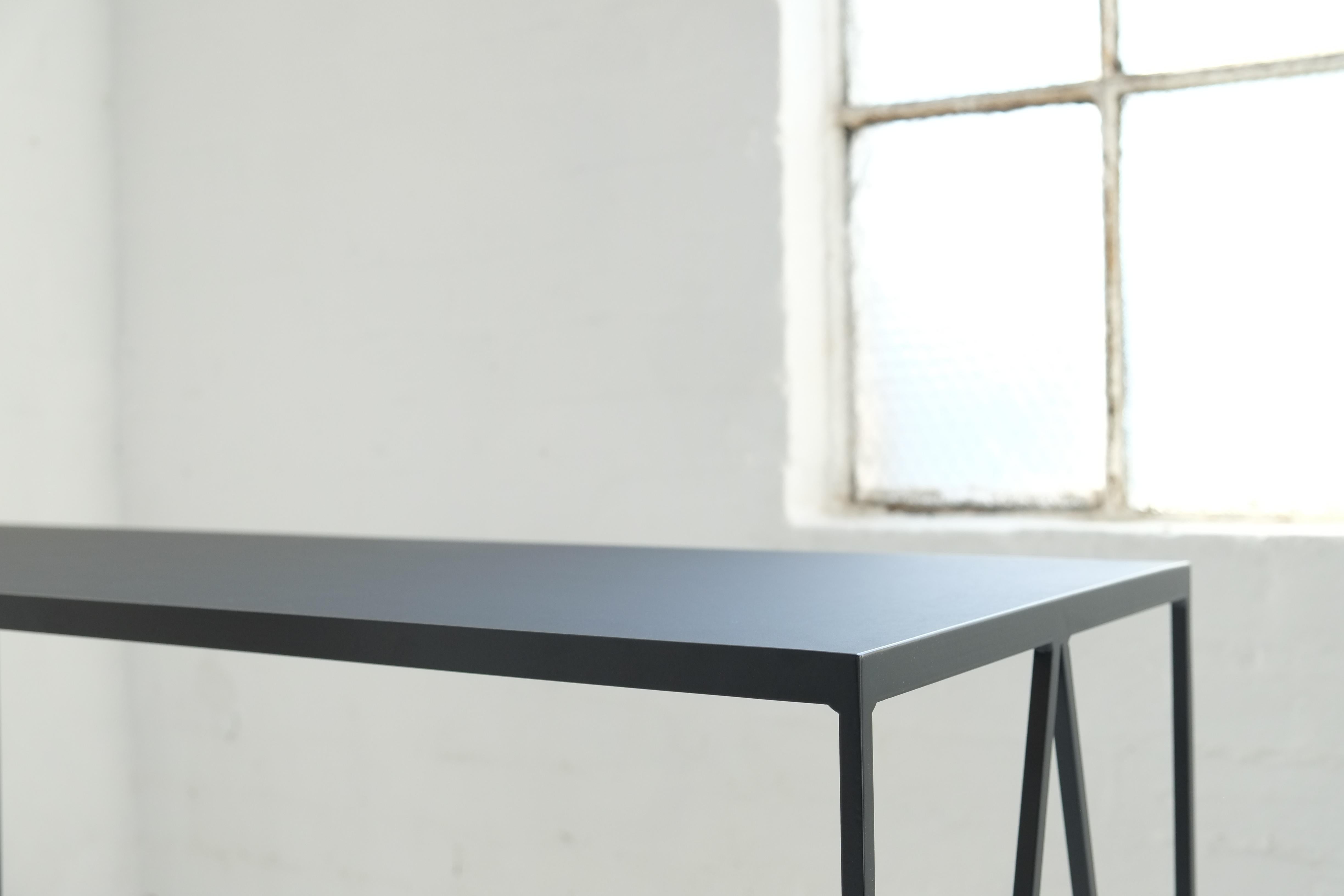 Modern Compact Study Desk with Natural Linoleum Table Top - Customisable For Sale
