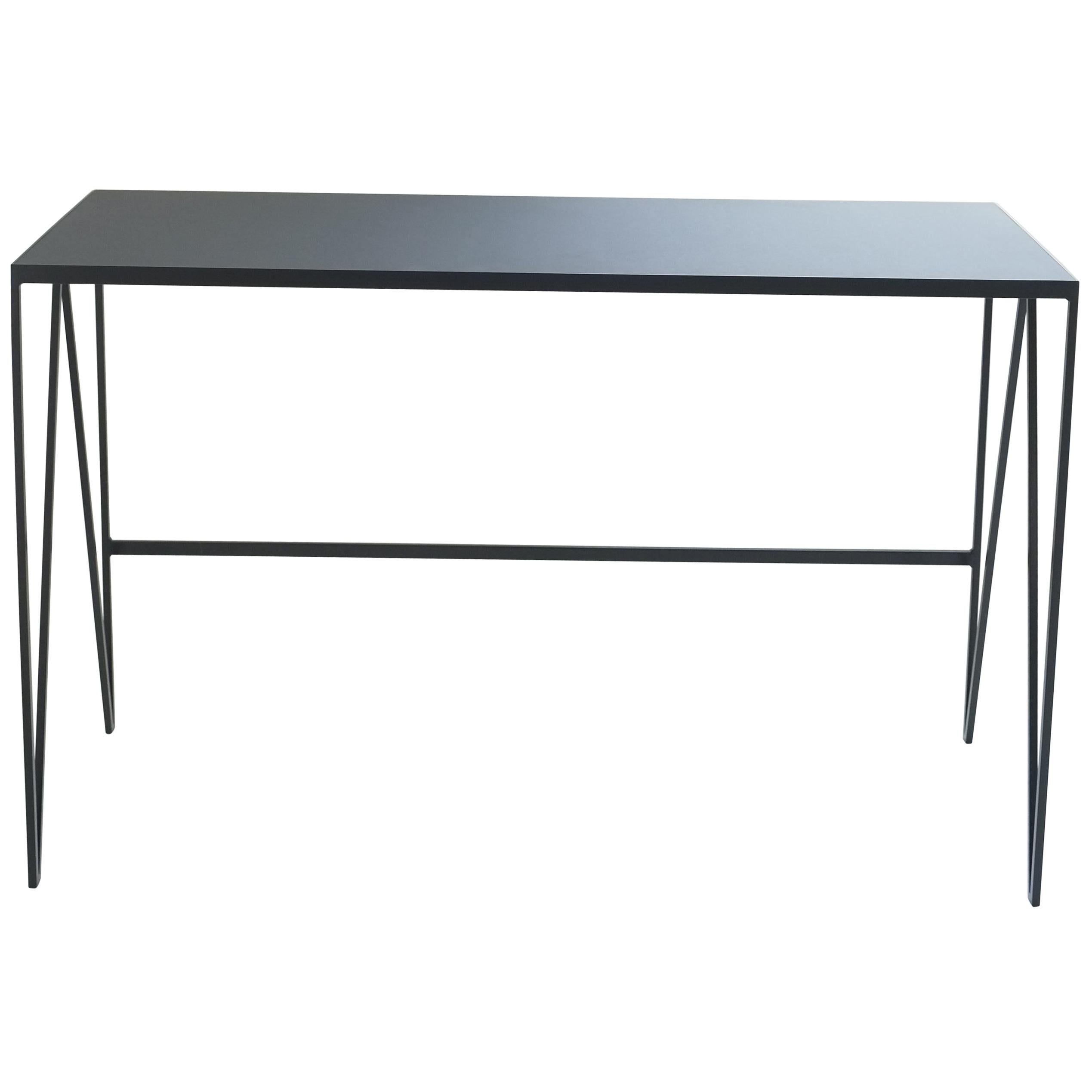 Compact Study Desk with Natural Linoleum Table Top - Customisable