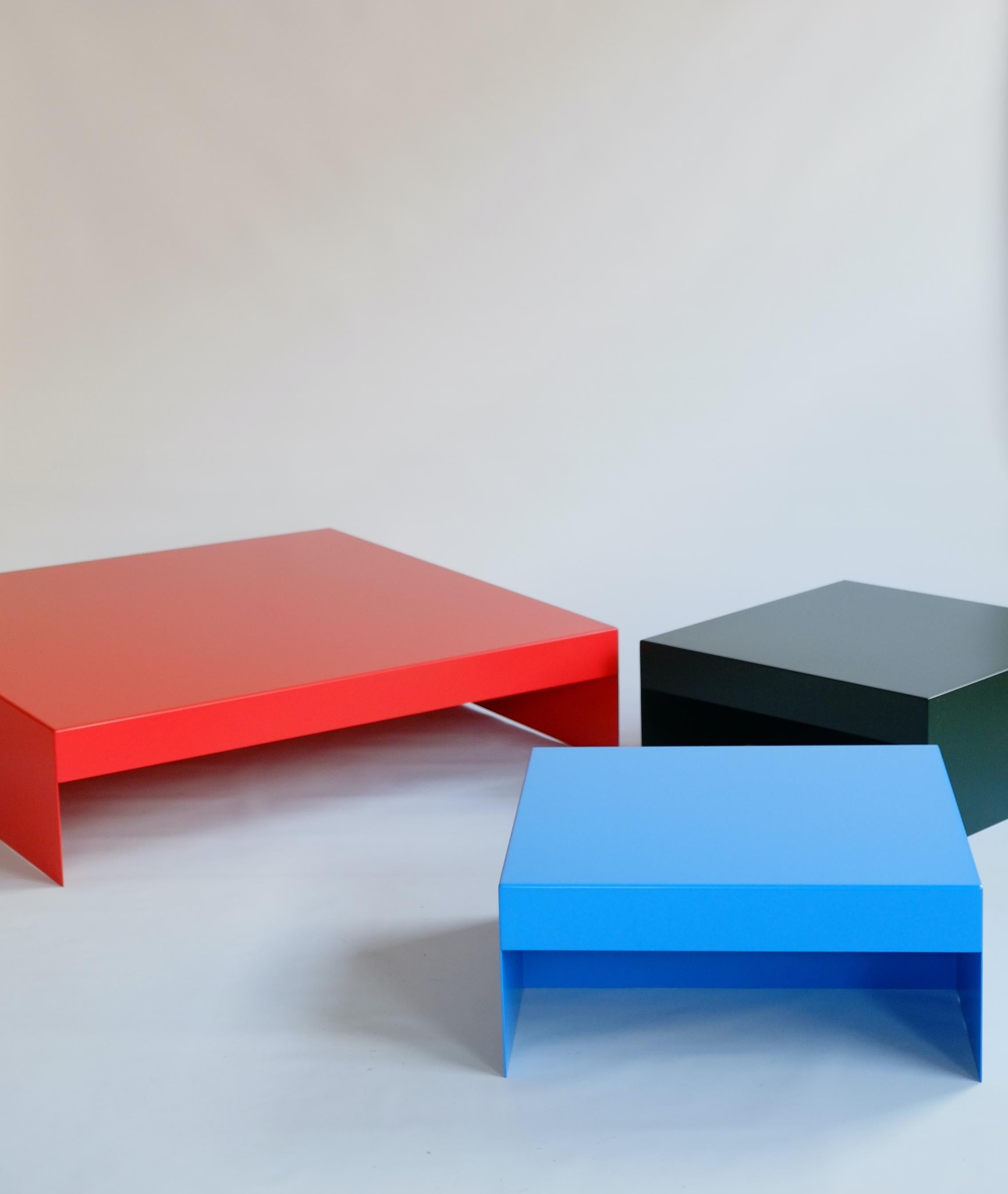 blue square coffee table