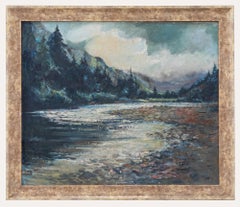 Matt Bruce (1915-2000) – Gerahmtes Ölgemälde, Waldsturm, 20. Jahrhundert