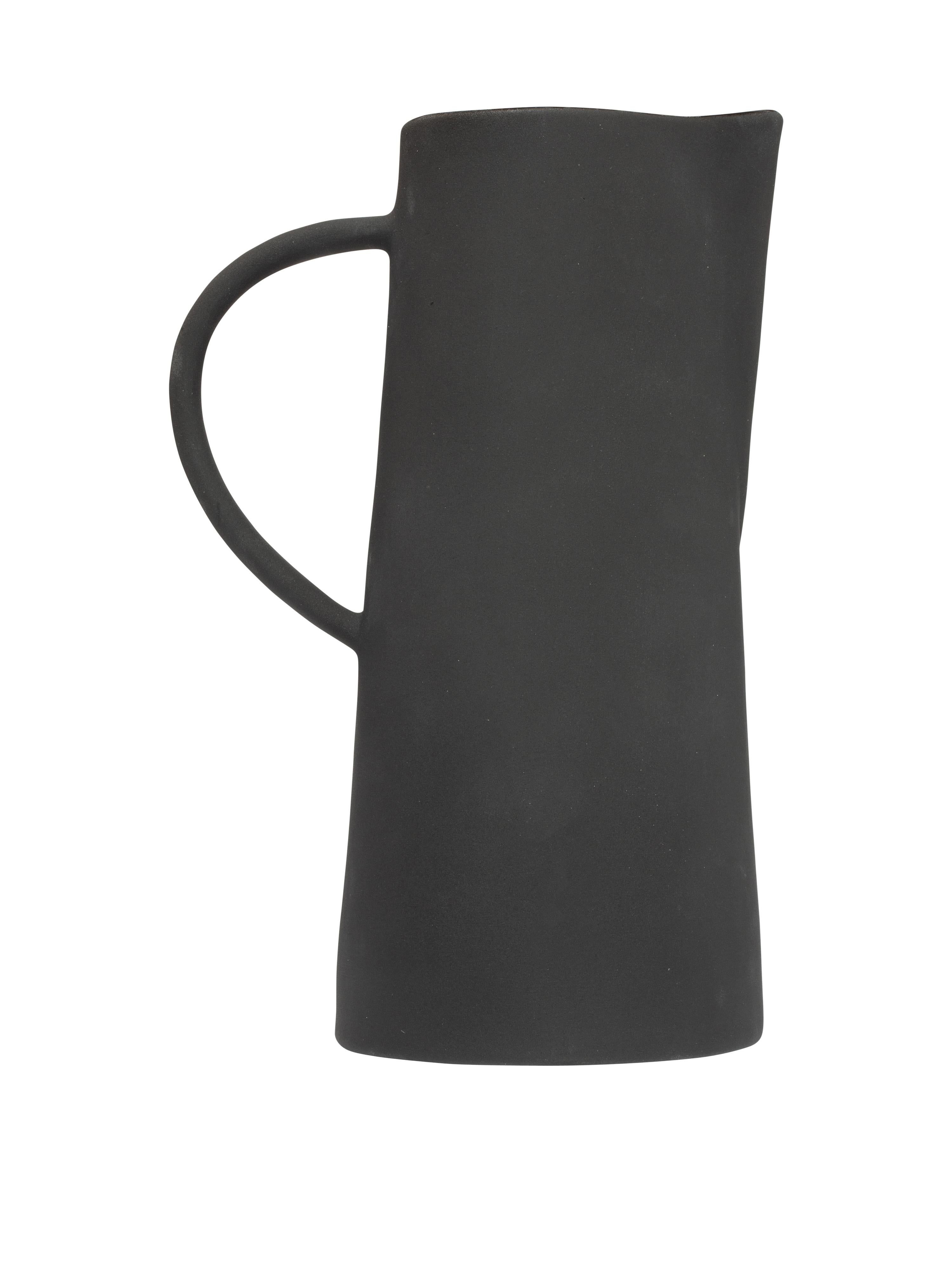 Italian Off-White Matt Ceramics Waterjug Black No Color