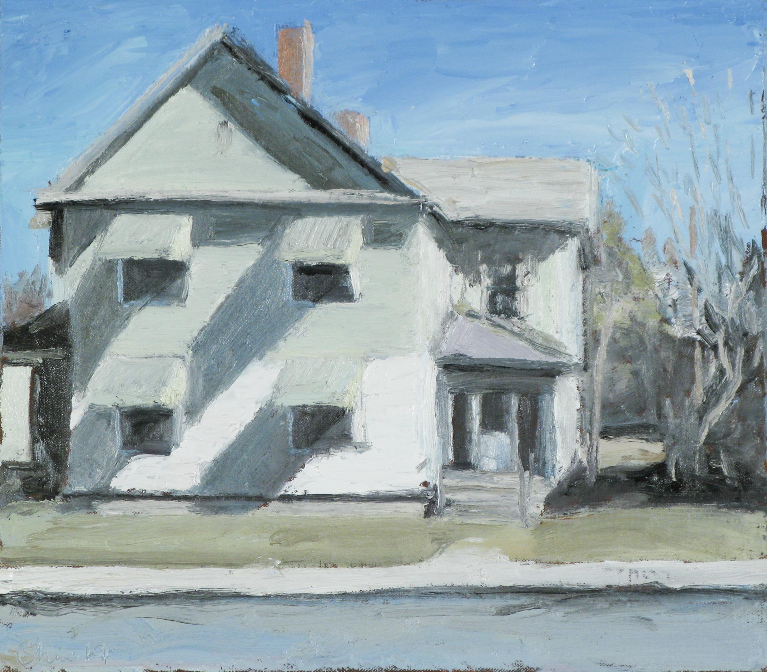 Route 4, Schuylerville, NY (En Plein Air Cityscape Painting of White House) 