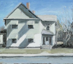 Route 4, Schuylerville, NY (En Plein Air Cityscape Painting of White House) 