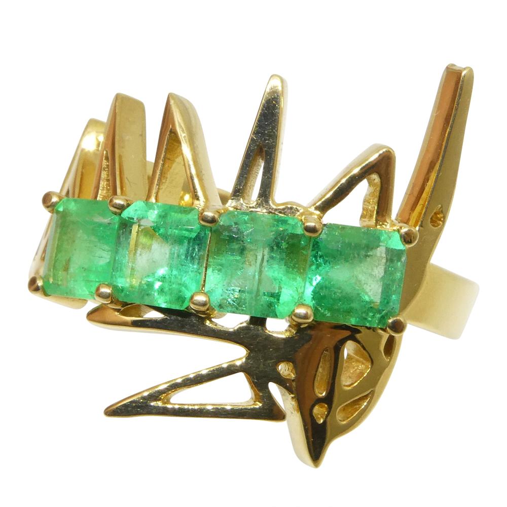Crookshank X Skyjems Bague en or jaune 18 carats sertie d'émeraudes de Colombie en vente 6