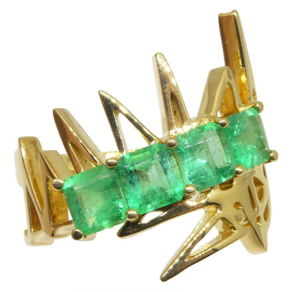 Matt Crookshank X Skyjems, Colombian Emerald Ring set in 18k Yellow Gold For Sale 6