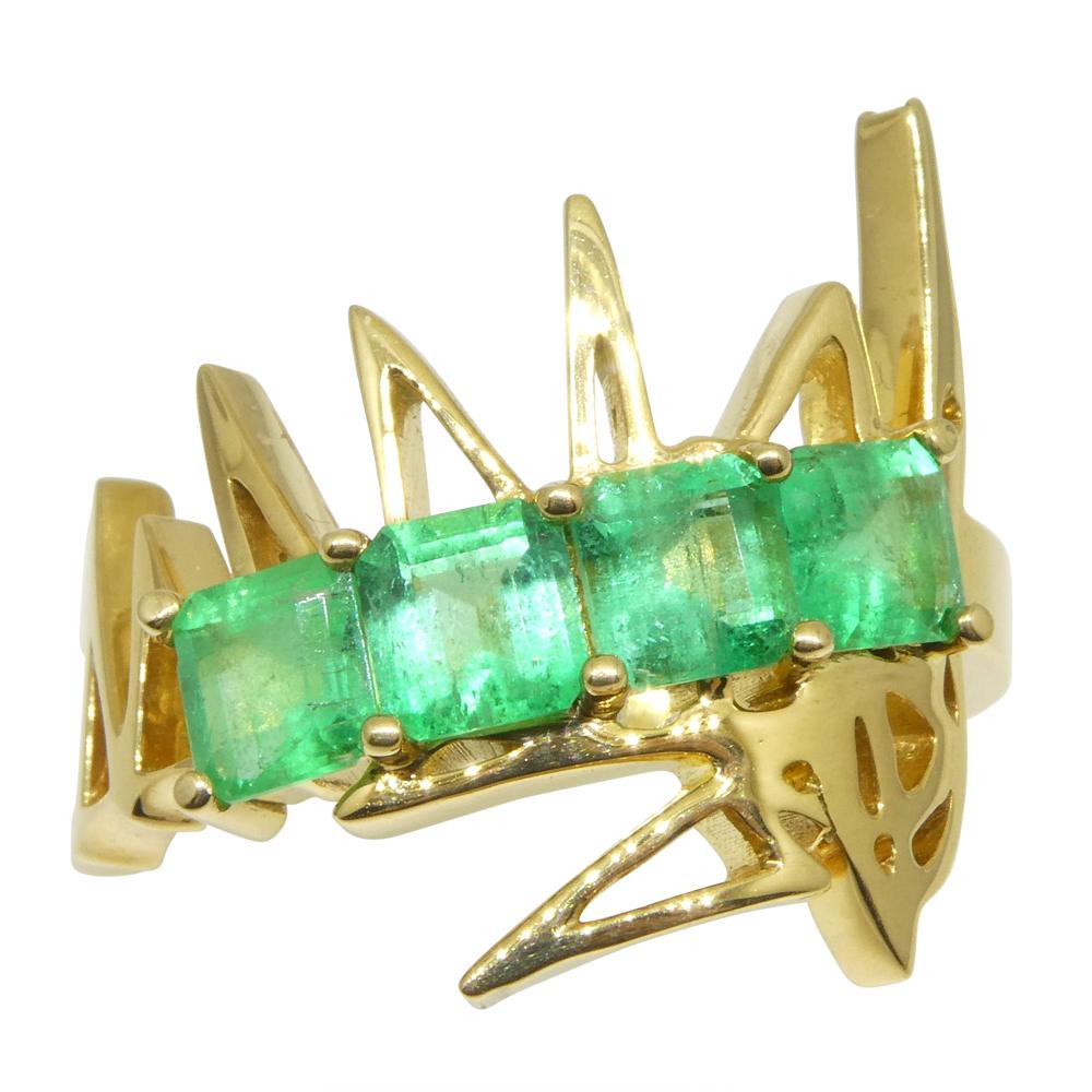 Crookshank X Skyjems Bague en or jaune 18 carats sertie d'émeraudes de Colombie en vente 7