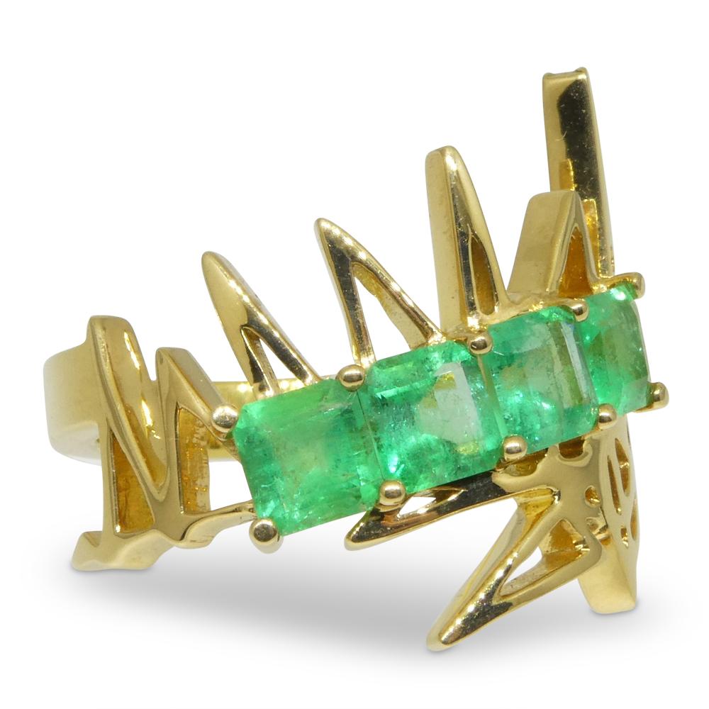 Crookshank X Skyjems Bague en or jaune 18 carats sertie d'émeraudes de Colombie en vente 8