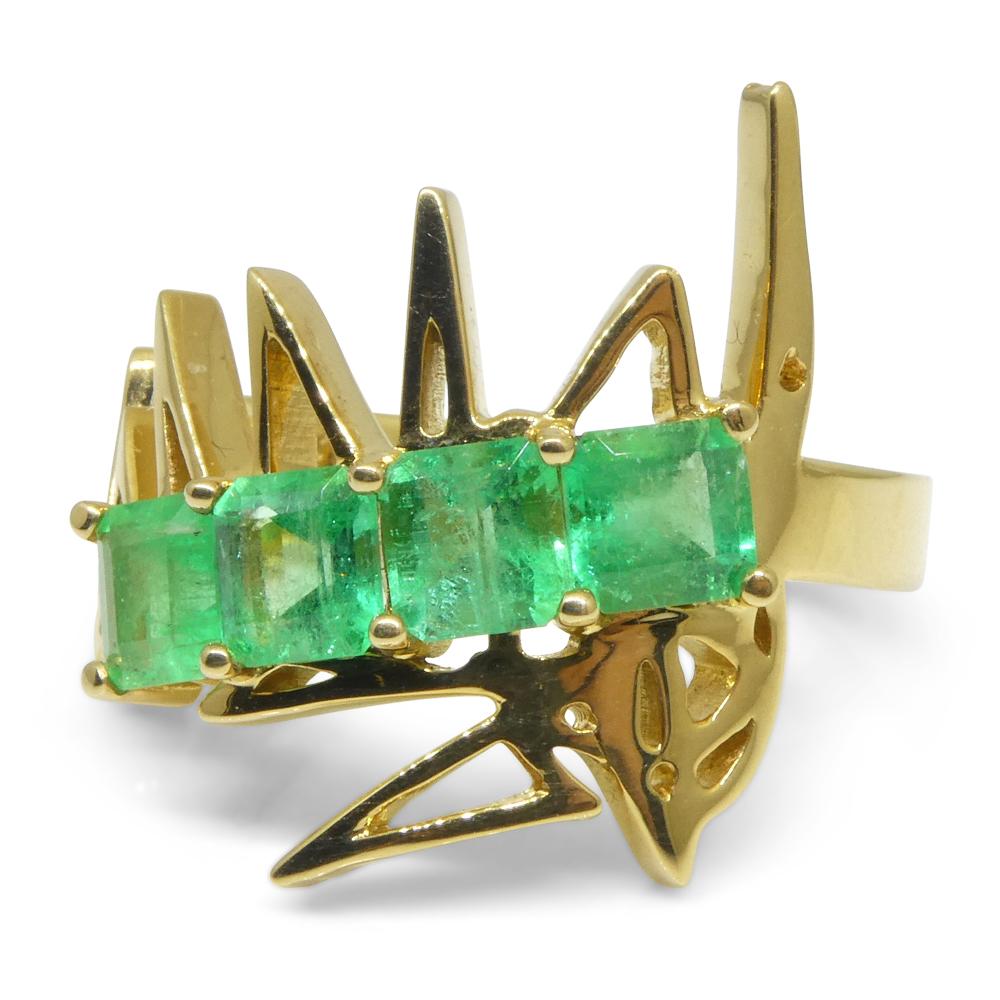 Crookshank X Skyjems Bague en or jaune 18 carats sertie d'émeraudes de Colombie en vente 9