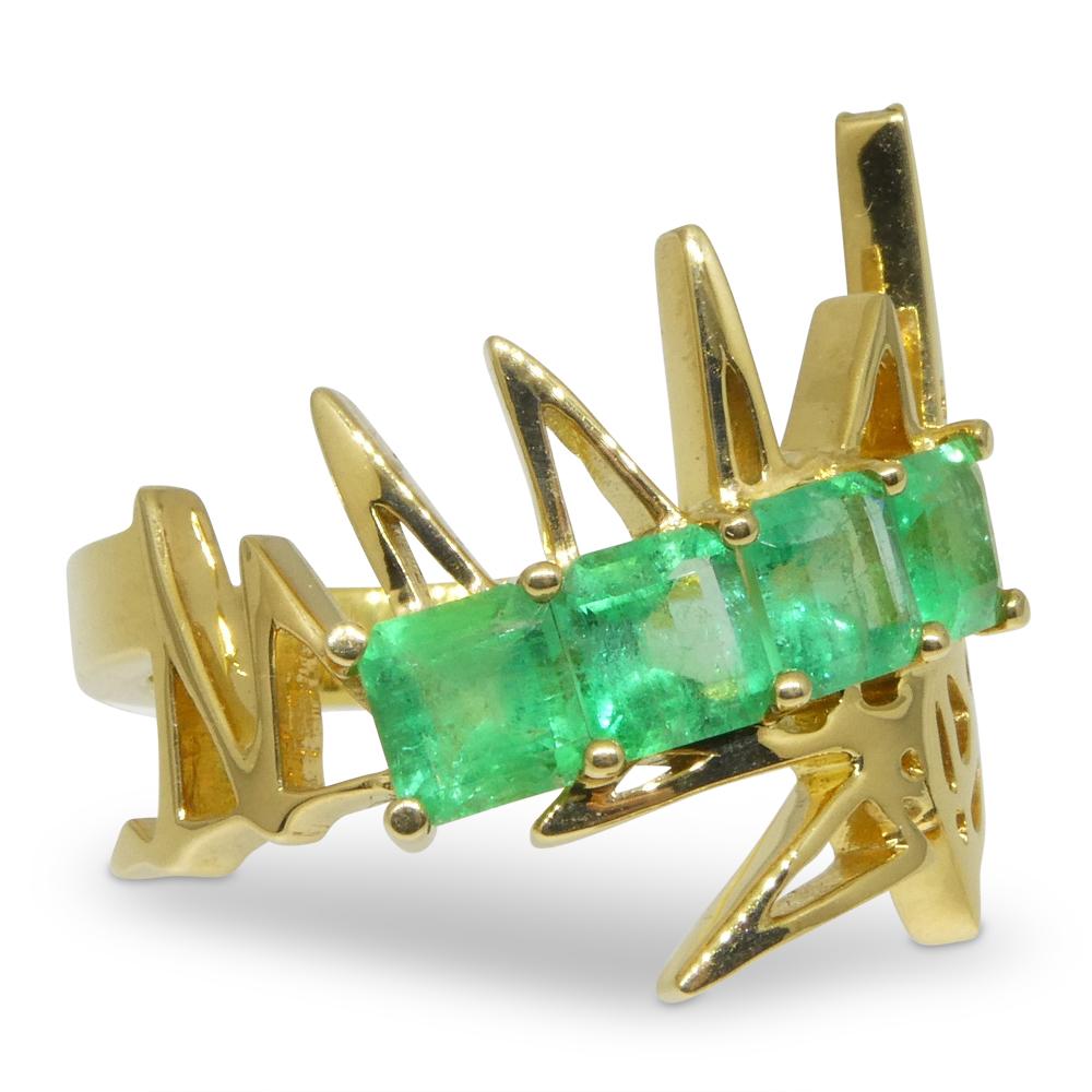 Matt Crookshank X Skyjems, Colombian Emerald Ring set in 18k Yellow Gold For Sale 9