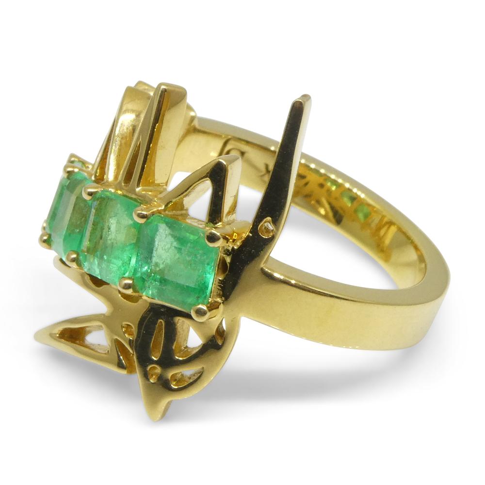 Crookshank X Skyjems Bague en or jaune 18 carats sertie d'émeraudes de Colombie en vente 10