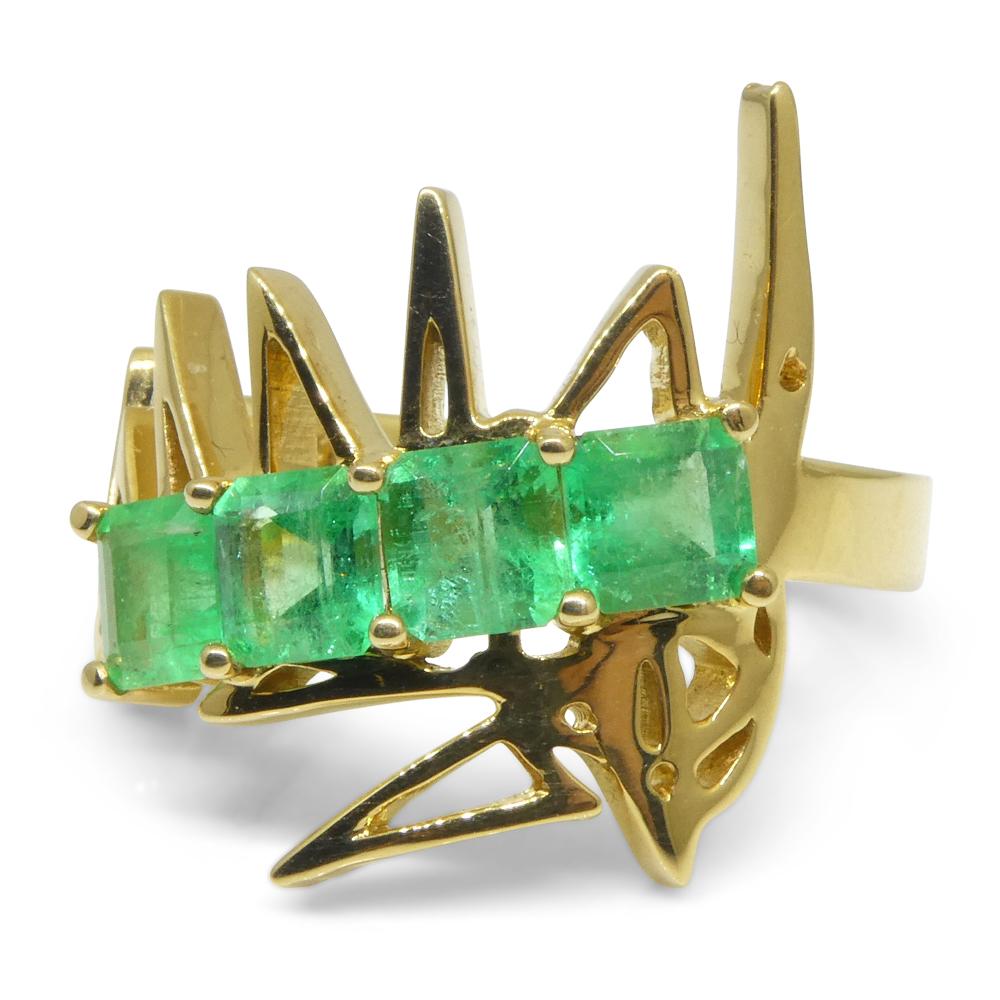 Matt Crookshank X Skyjems, Colombian Emerald Ring set in 18k Yellow Gold For Sale 10