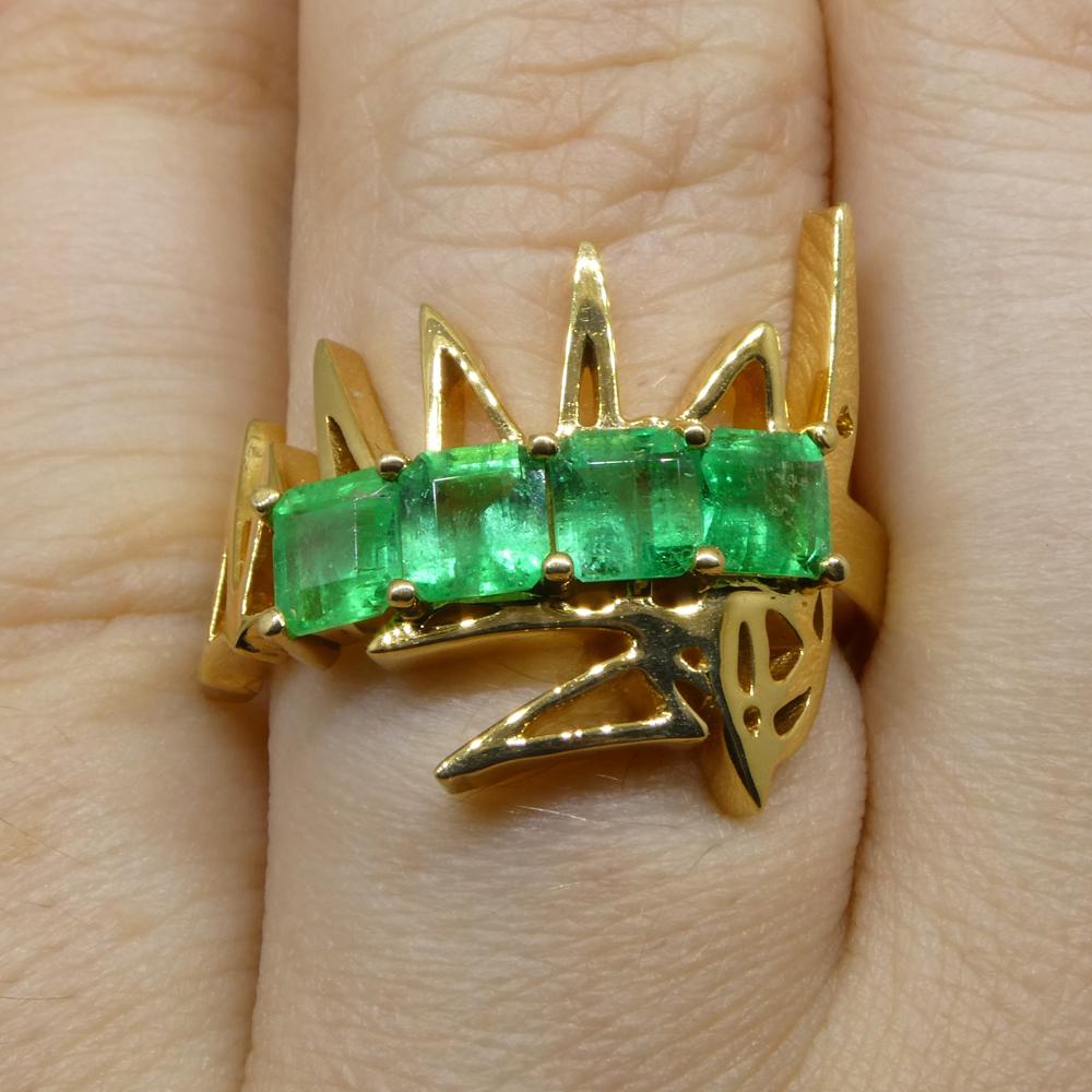 Crookshank X Skyjems Bague en or jaune 18 carats sertie d'émeraudes de Colombie Unisexe en vente