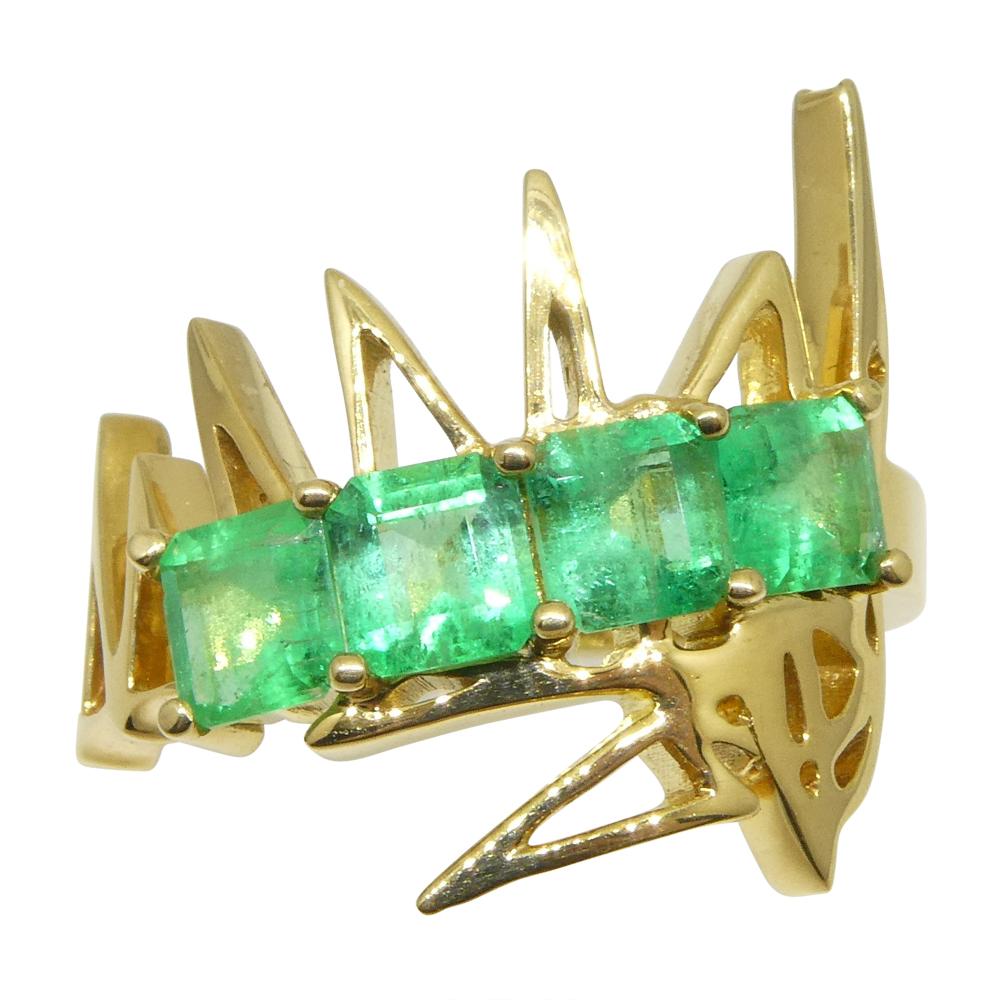Crookshank X Skyjems Bague en or jaune 18 carats sertie d'émeraudes de Colombie en vente 1