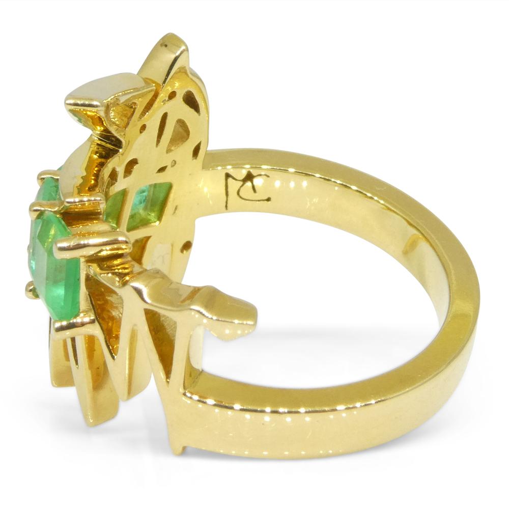 Crookshank X Skyjems Bague en or jaune 18 carats sertie d'émeraudes de Colombie en vente 3