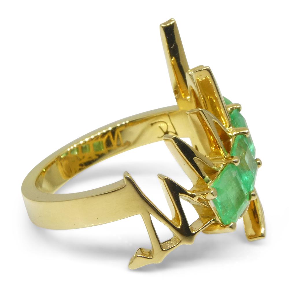 Crookshank X Skyjems Bague en or jaune 18 carats sertie d'émeraudes de Colombie en vente 3