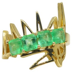 Matt Crookshank X Skyjems, Colombian Emerald Ring Set in 18k Yellow Gold